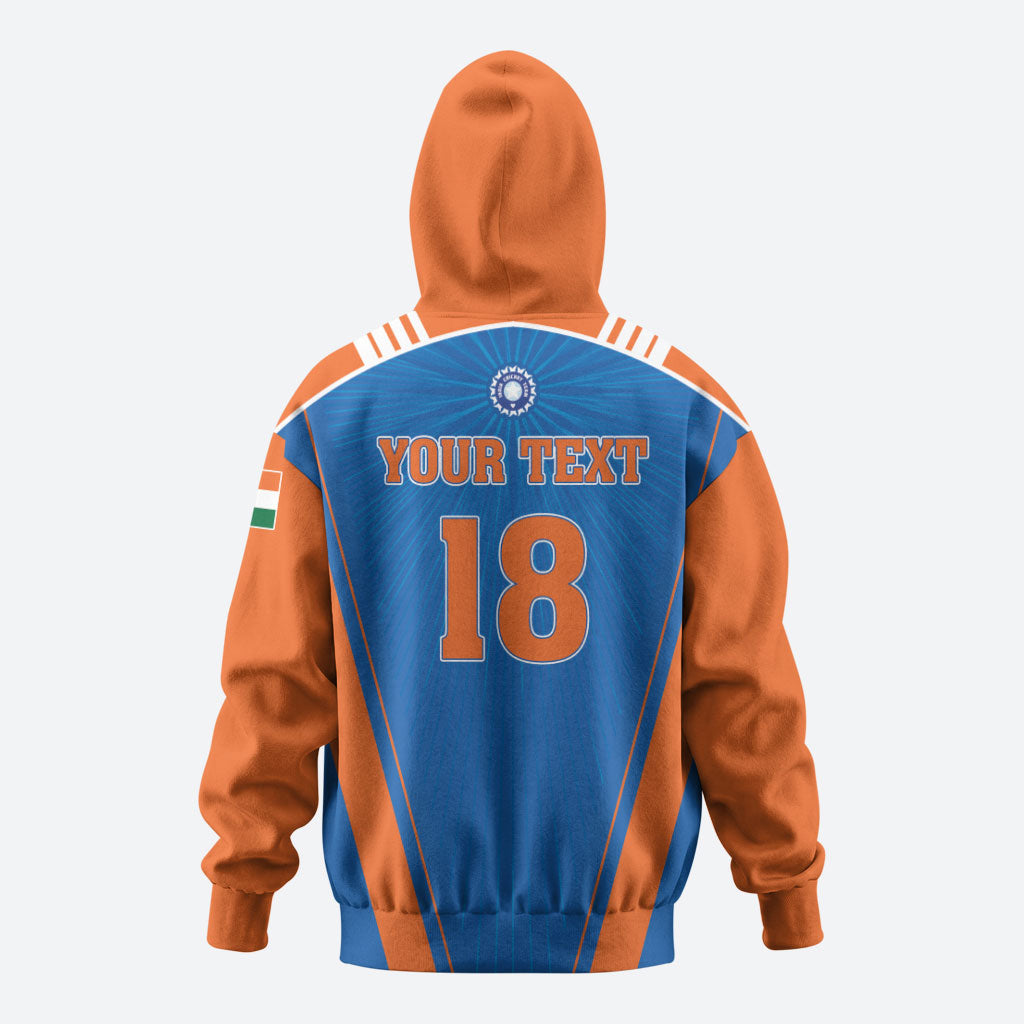 Custom India 2026 World Cricket Hoodie Women in Blue Go Champions