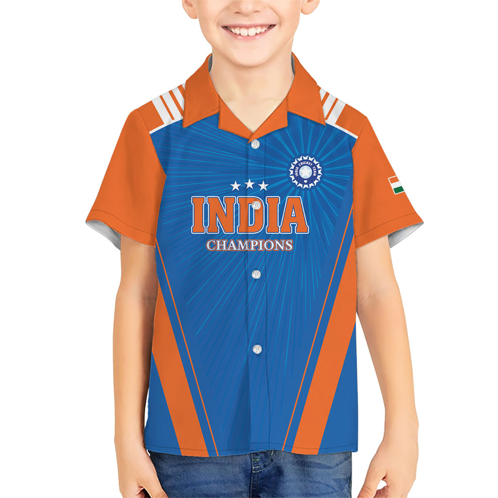 Custom India 2026 World Cricket Kid Hawaiian Shirt Women in Blue Go Champions