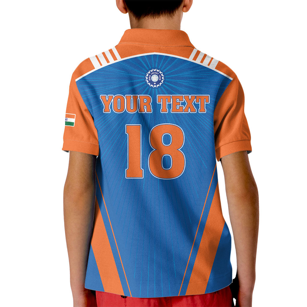 Custom India 2026 World Cricket Kid Polo Shirt Women in Blue Go Champions
