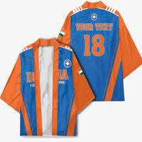 Custom India 2026 World Cricket Kimono Women in Blue Go Champions