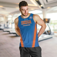 Custom India 2026 World Cricket Men Tank Top Women in Blue Go Champions