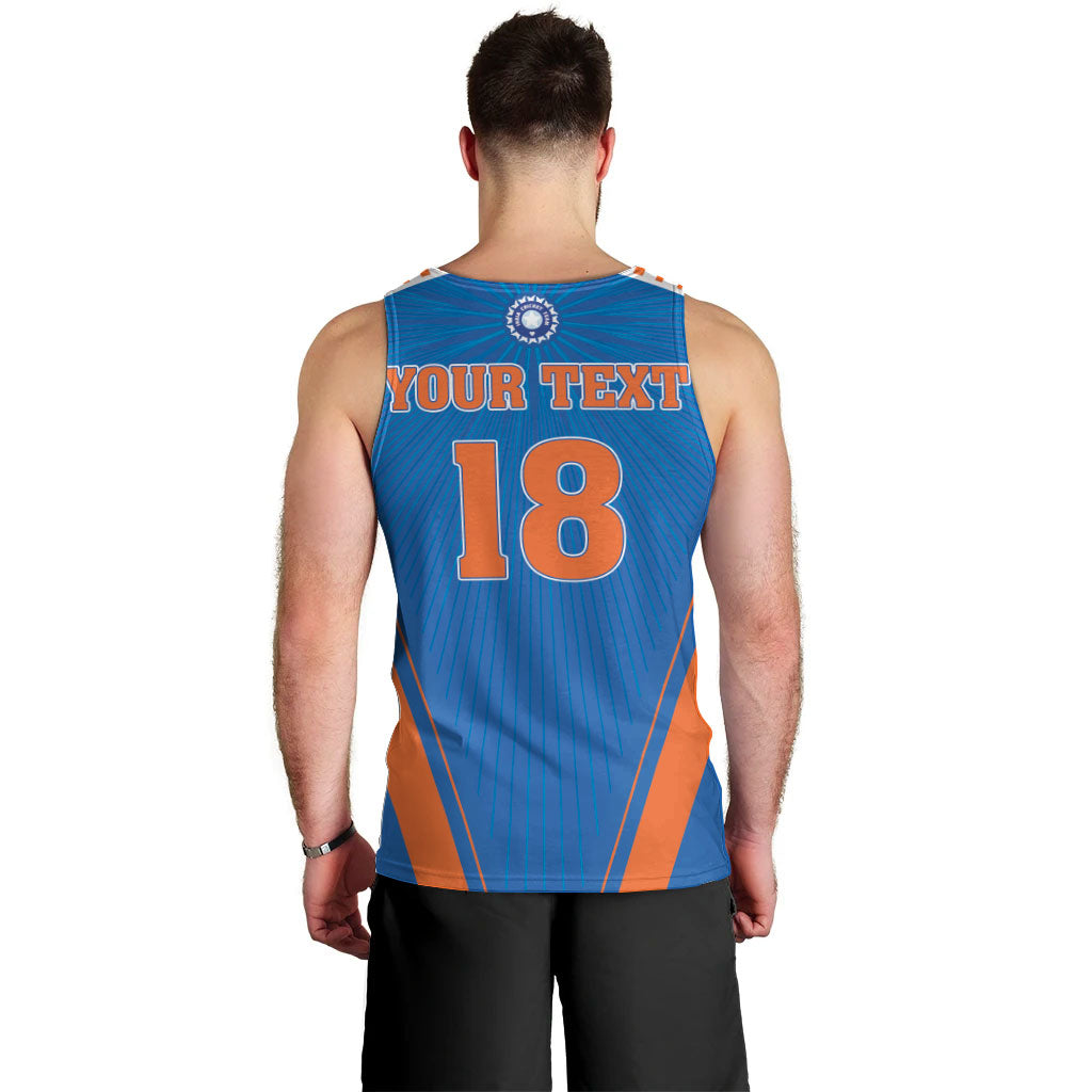 Custom India 2026 World Cricket Men Tank Top Women in Blue Go Champions