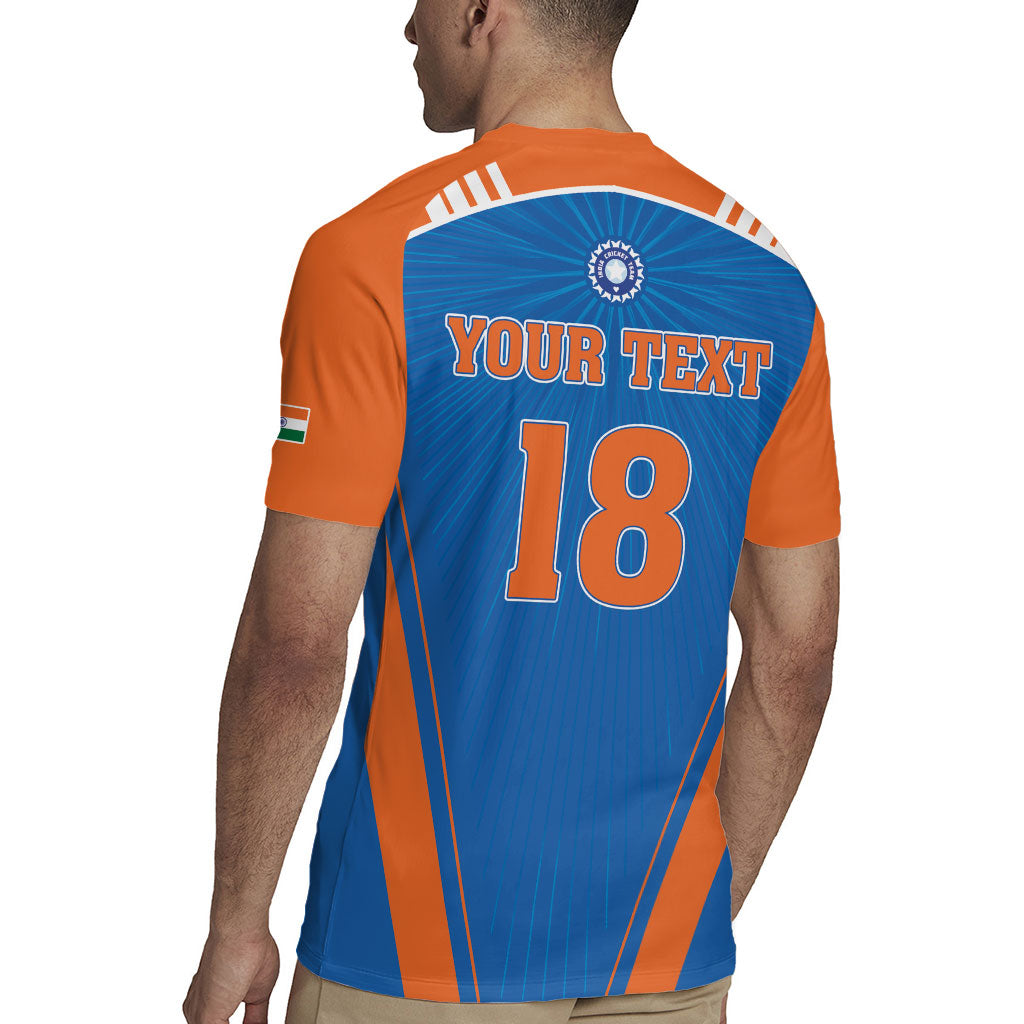Custom India 2026 World Cricket Rugby Jersey Women in Blue Go Champions