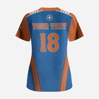 Custom India 2026 World Cricket Scrub Top Women in Blue Go Champions