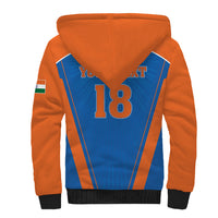 Custom India 2026 World Cricket Sherpa Hoodie Women in Blue Go Champions