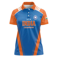 Custom India 2026 World Cricket Women Polo Shirt Women in Blue Go Champions