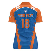 Custom India 2026 World Cricket Women Polo Shirt Women in Blue Go Champions