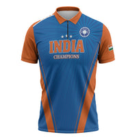 Custom India 2026 World Cricket Zipper Polo Shirt Women in Blue Go Champions