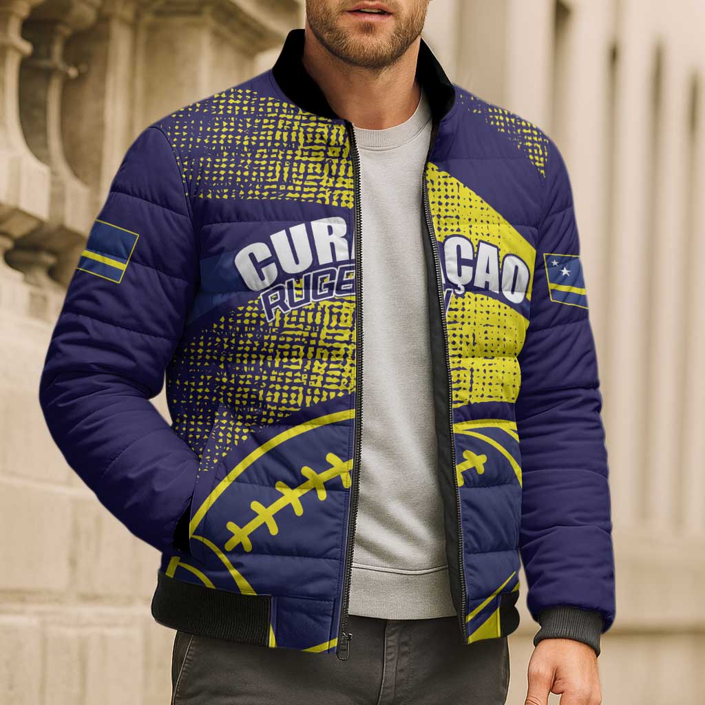 Rugby Curacao Bomber Puffer Jacket Korsou Go Champion - Wonder Print Shop