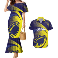 Custom Rugby Curacao Couples Matching Mermaid Dress and Hawaiian Shirt Korsou Go Champion - Wonder Print Shop