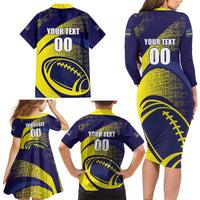 Custom Rugby Curacao Family Matching Long Sleeve Bodycon Dress and Hawaiian Shirt Korsou Go Champion - Wonder Print Shop