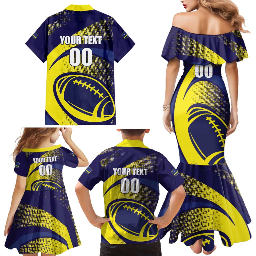 Custom Rugby Curacao Family Matching Mermaid Dress and Hawaiian Shirt Korsou Go Champion - Wonder Print Shop