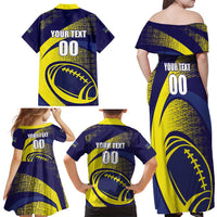 Custom Rugby Curacao Family Matching Off Shoulder Maxi Dress and Hawaiian Shirt Korsou Go Champion - Wonder Print Shop