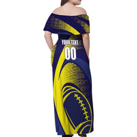 Custom Rugby Curacao Family Matching Off Shoulder Maxi Dress and Hawaiian Shirt Korsou Go Champion - Wonder Print Shop