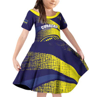 Custom Rugby Curacao Family Matching Off Shoulder Short Dress and Hawaiian Shirt Korsou Go Champion - Wonder Print Shop