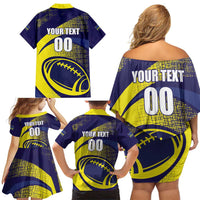 Custom Rugby Curacao Family Matching Off Shoulder Short Dress and Hawaiian Shirt Korsou Go Champion - Wonder Print Shop