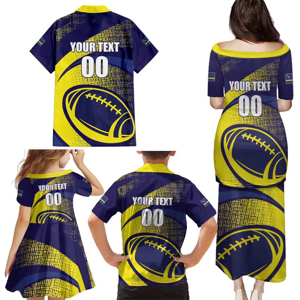 Custom Rugby Curacao Family Matching Puletasi and Hawaiian Shirt Korsou Go Champion - Wonder Print Shop