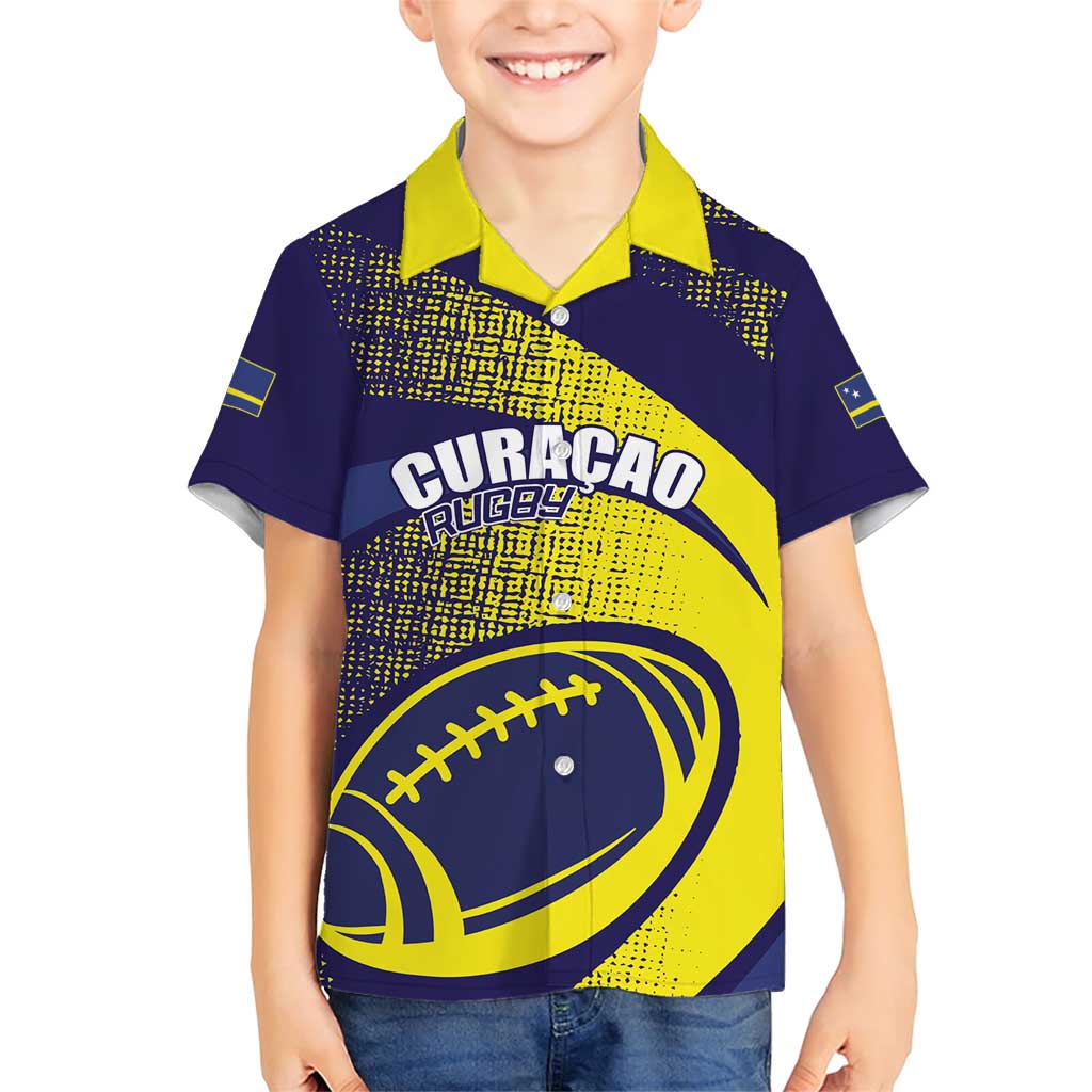 Custom Rugby Curacao Family Matching Short Sleeve Bodycon Dress and Hawaiian Shirt Korsou Go Champion - Wonder Print Shop