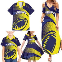 Custom Rugby Curacao Family Matching Summer Maxi Dress and Hawaiian Shirt Korsou Go Champion - Wonder Print Shop