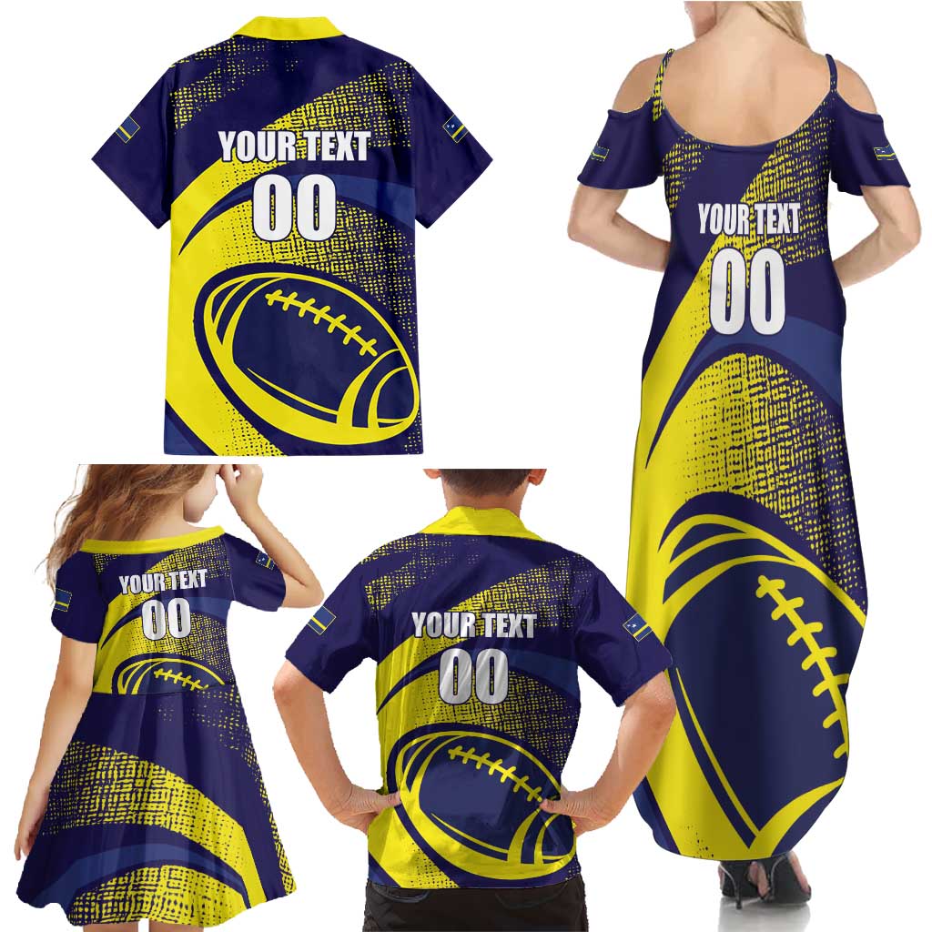 Custom Rugby Curacao Family Matching Summer Maxi Dress and Hawaiian Shirt Korsou Go Champion - Wonder Print Shop
