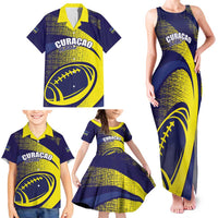 Custom Rugby Curacao Family Matching Tank Maxi Dress and Hawaiian Shirt Korsou Go Champion - Wonder Print Shop