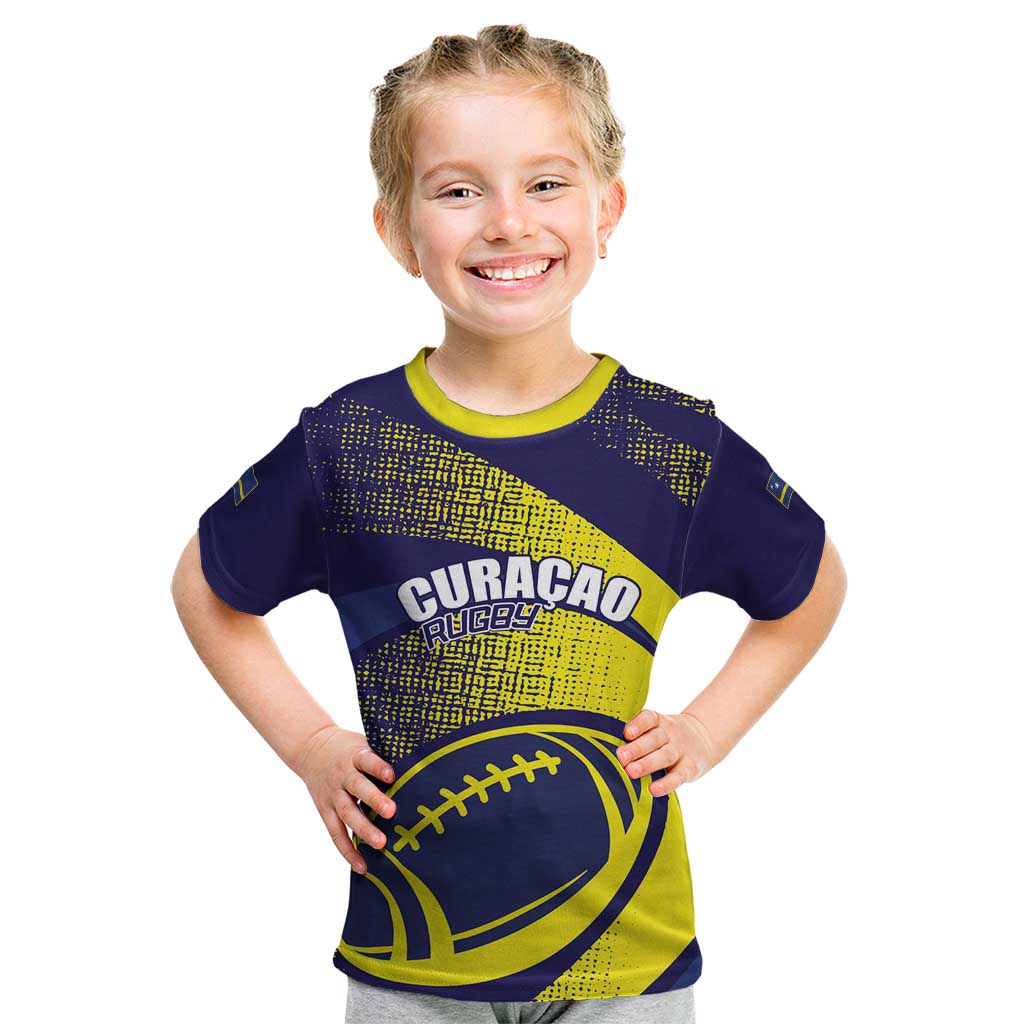 Custom Rugby Curacao Kid T Shirt Korsou Go Champion - Wonder Print Shop