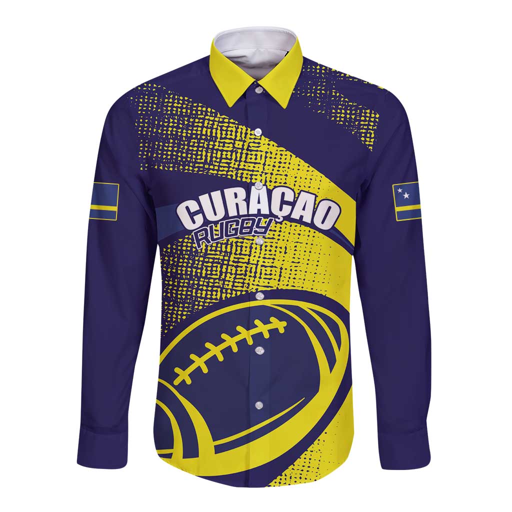 Custom Rugby Curacao Long Sleeve Button Shirt Korsou Go Champion - Wonder Print Shop