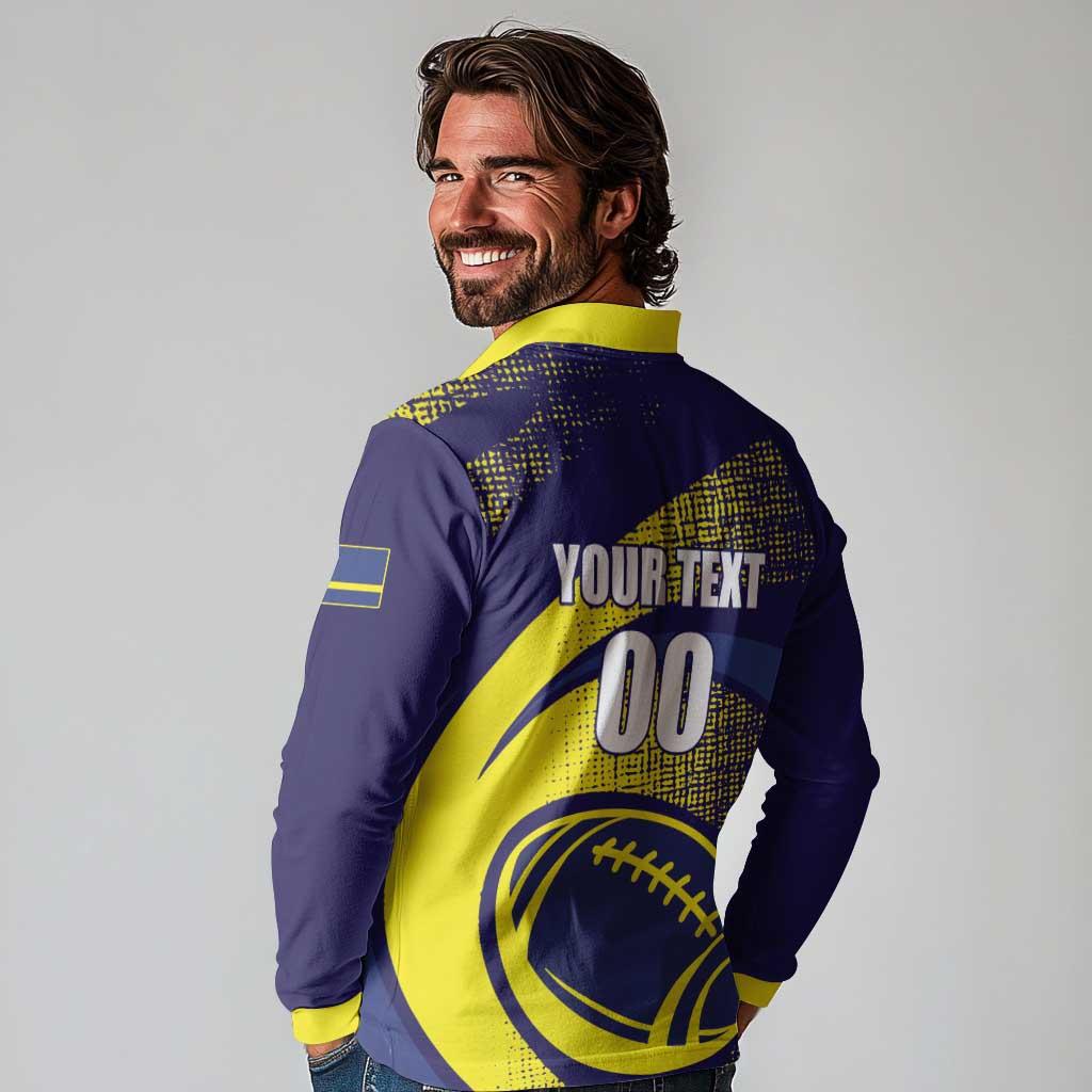 Custom Rugby Curacao Long Sleeve Polo Shirt Korsou Go Champion - Wonder Print Shop