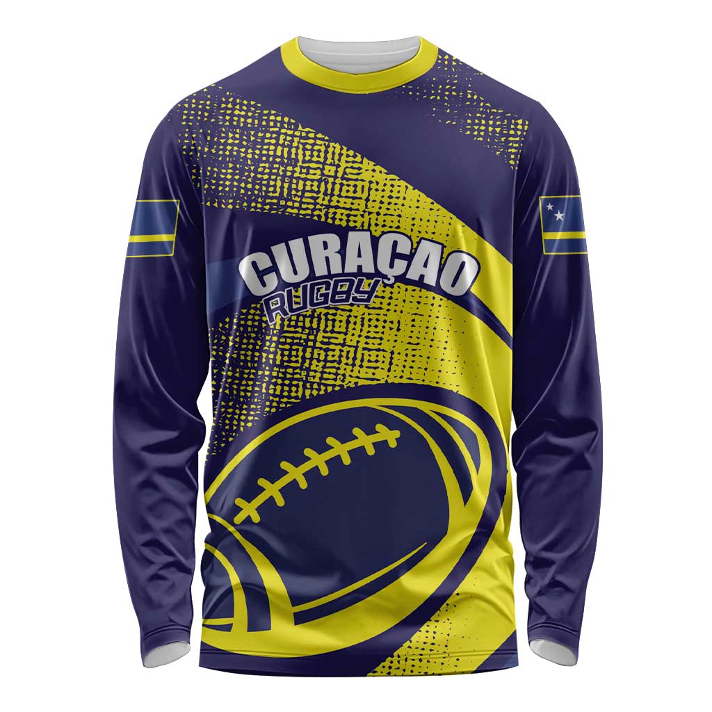 Custom Rugby Curacao Long Sleeve Shirt Korsou Go Champion - Wonder Print Shop