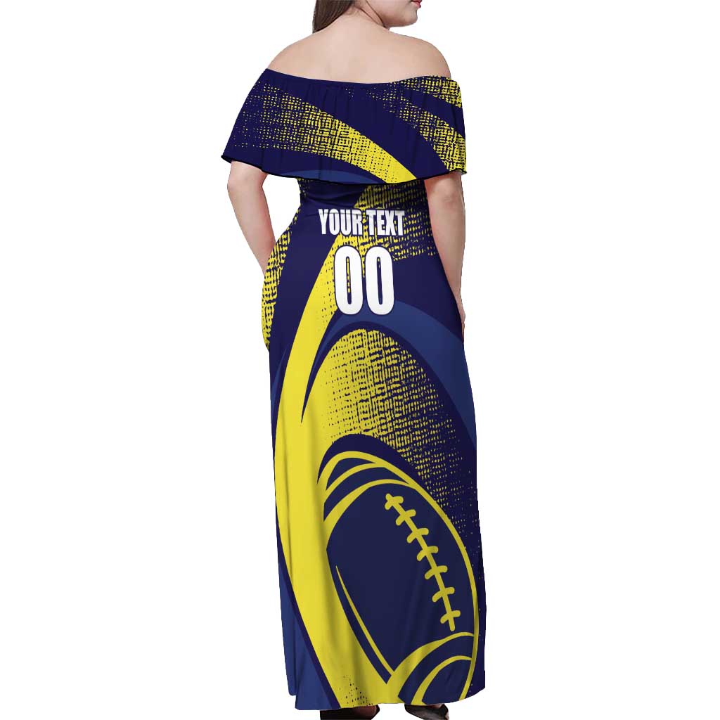 Custom Rugby Curacao Off Shoulder Maxi Dress Korsou Go Champion - Wonder Print Shop
