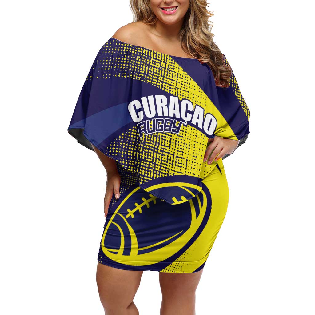 Custom Rugby Curacao Off Shoulder Short Dress Korsou Go Champion - Wonder Print Shop