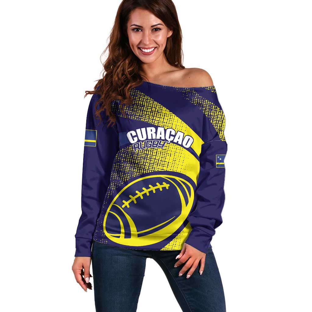 Custom Rugby Curacao Off Shoulder Sweater Korsou Go Champion - Wonder Print Shop