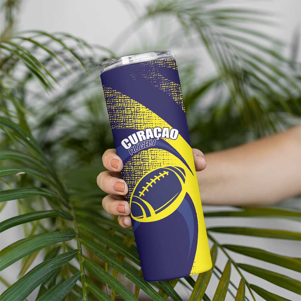 Custom Rugby Curacao Skinny Tumbler Korsou Go Champion - Wonder Print Shop