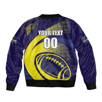 Custom Rugby Curacao Sleeve Zip Bomber Jacket Korsou Go Champion - Wonder Print Shop