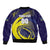 Custom Rugby Curacao Sleeve Zip Bomber Jacket Korsou Go Champion - Wonder Print Shop