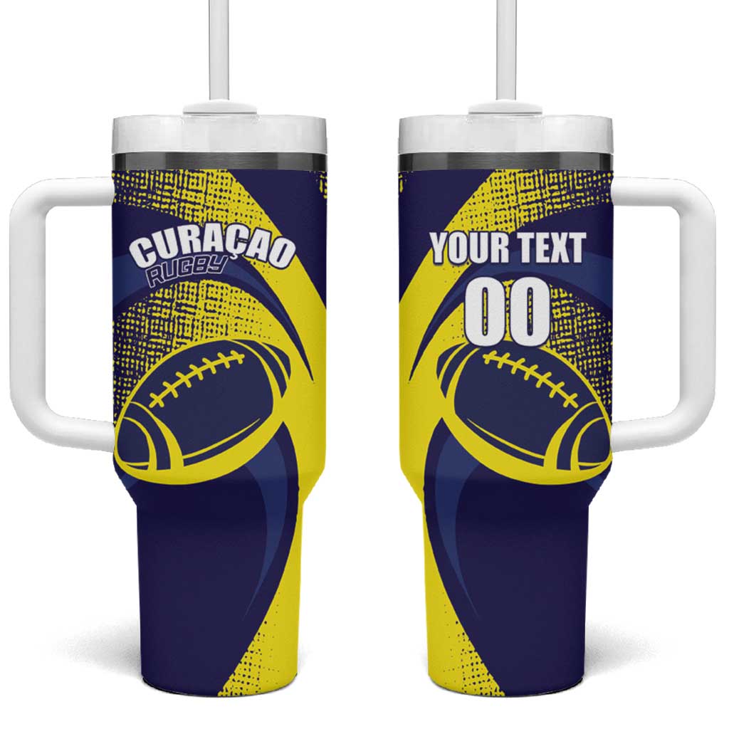 Custom Rugby Curacao Tumbler With Handle Korsou Go Champion - Wonder Print Shop