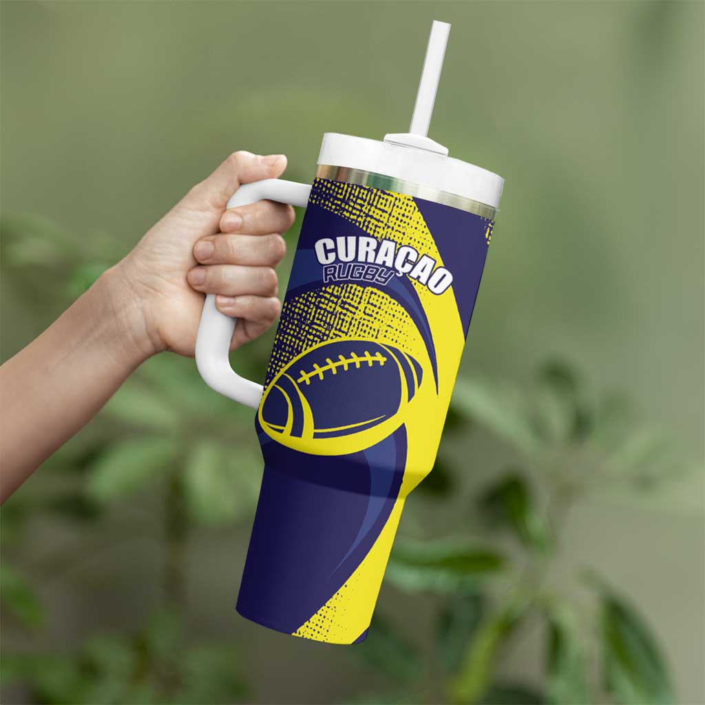 Custom Rugby Curacao Tumbler With Handle Korsou Go Champion - Wonder Print Shop