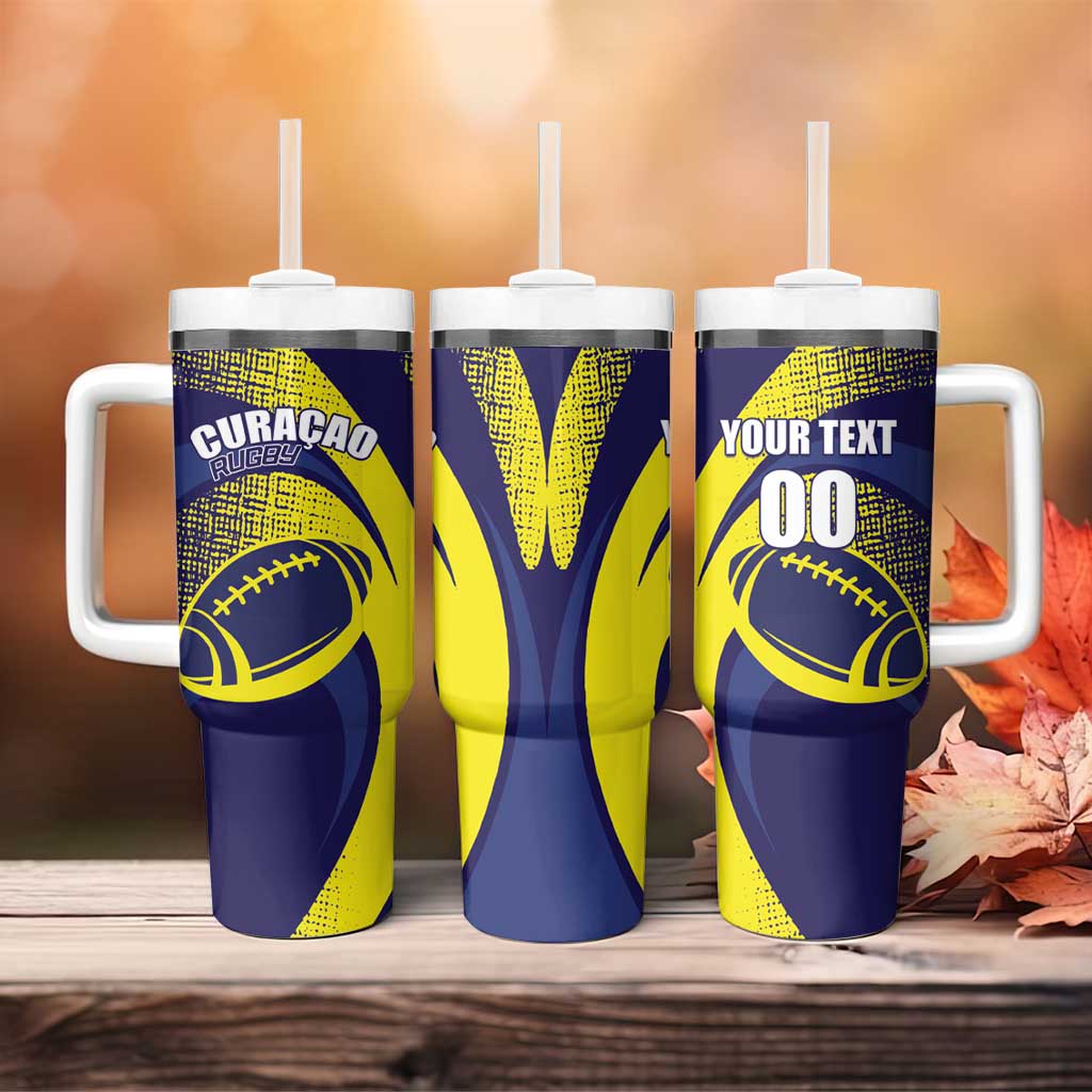 Custom Rugby Curacao Tumbler With Handle Korsou Go Champion - Wonder Print Shop