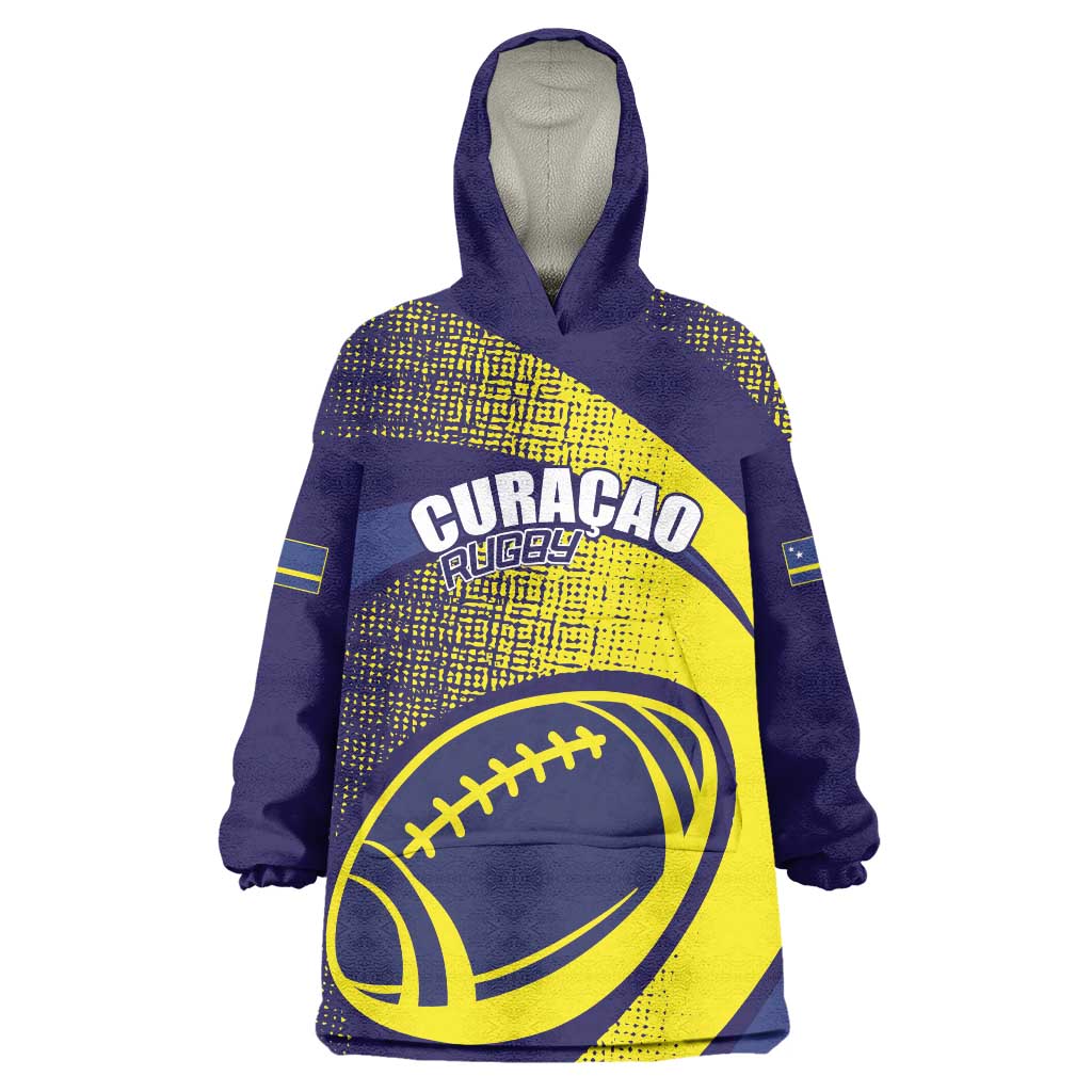 Custom Rugby Curacao Wearable Blanket Hoodie Korsou Go Champion - Wonder Print Shop