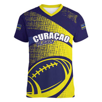 Custom Rugby Curacao Women V-Neck T-Shirt Korsou Go Champion - Wonder Print Shop