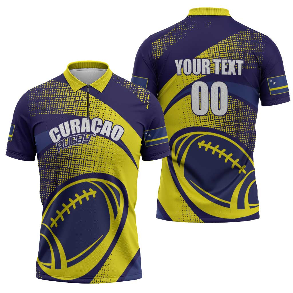 Rugby Curacao Zipper Polo Shirt Korsou Go Champion - Wonder Print Shop