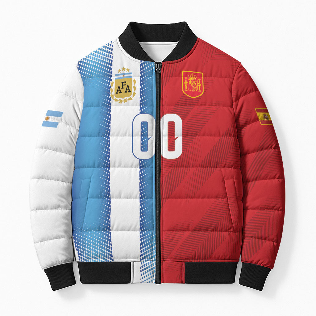 Custom Espana Argentina 2026 Bomber Puffer Jacket Copa Mundial Final
