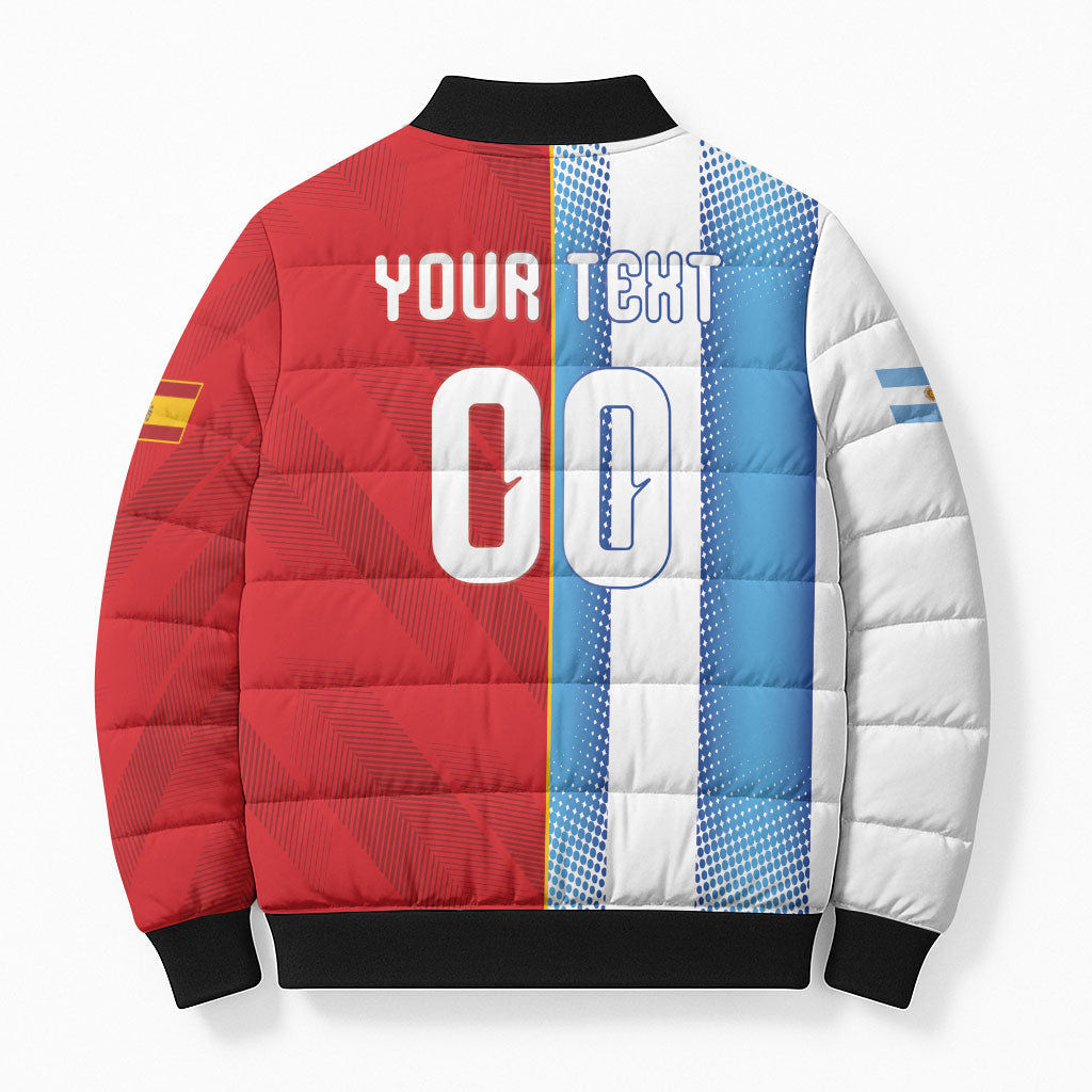 Custom Espana Argentina 2026 Bomber Puffer Jacket Copa Mundial Final