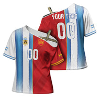 Custom Espana Argentina 2026 Cross Shoulder Shirt Copa Mundial Final