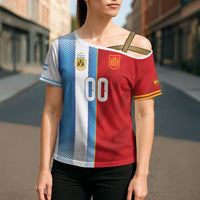 Custom Espana Argentina 2026 Cross Shoulder Shirt Copa Mundial Final