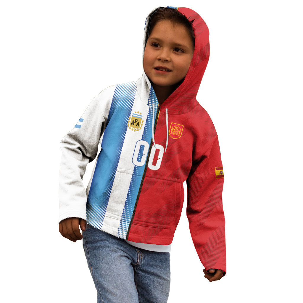 Custom Espana Argentina 2026 Kid Hoodie Copa Mundial Final