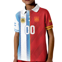 Custom Espana Argentina 2026 Kid Polo Shirt Copa Mundial Final