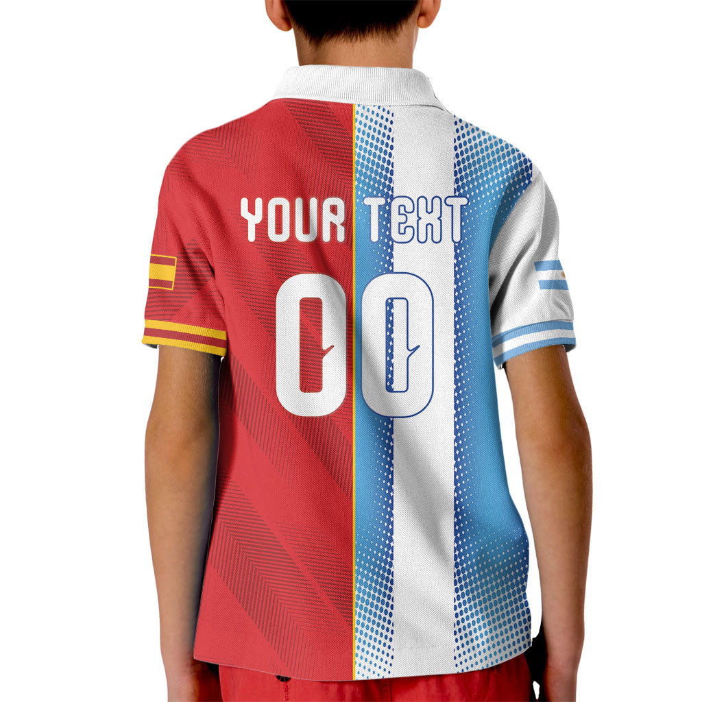 Custom Espana Argentina 2026 Kid Polo Shirt Copa Mundial Final