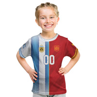 Custom Espana Argentina 2026 Kid T Shirt Copa Mundial Final