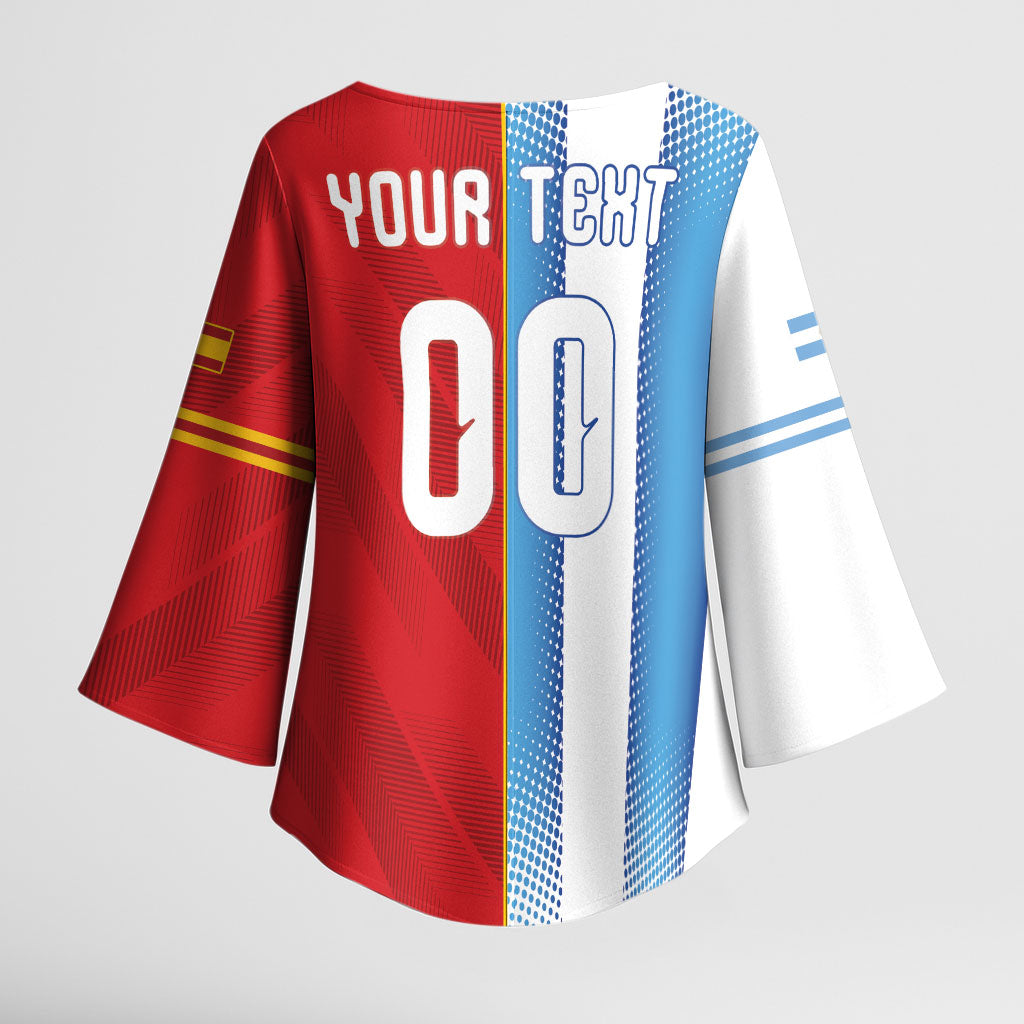 Custom Espana Argentina 2026 Kimono Sleeve Blouse Copa Mundial Final